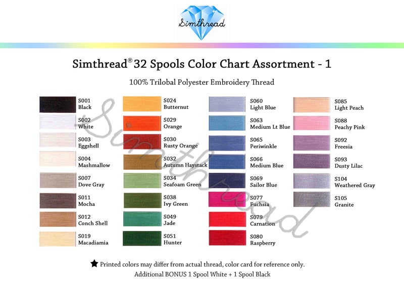 Simthread 32 Madeira Colors Polyester Embroidery Machine Thread Kit 500M (550Y) Similar to Madeira Robinson-Anton Colors - Assorted Color 1 - Image 4